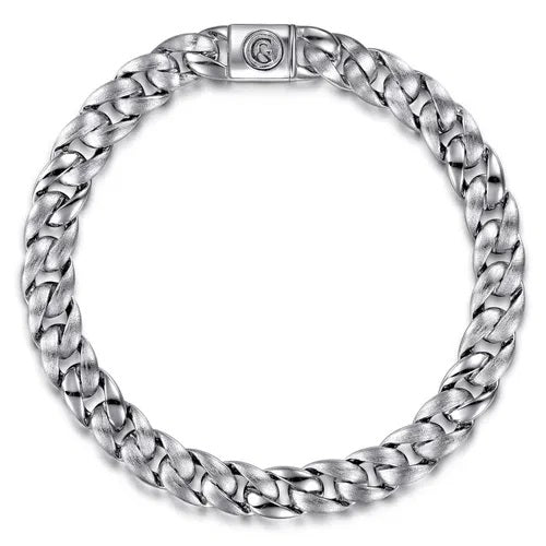 STERLING CUBAN LINK BRACELET.
