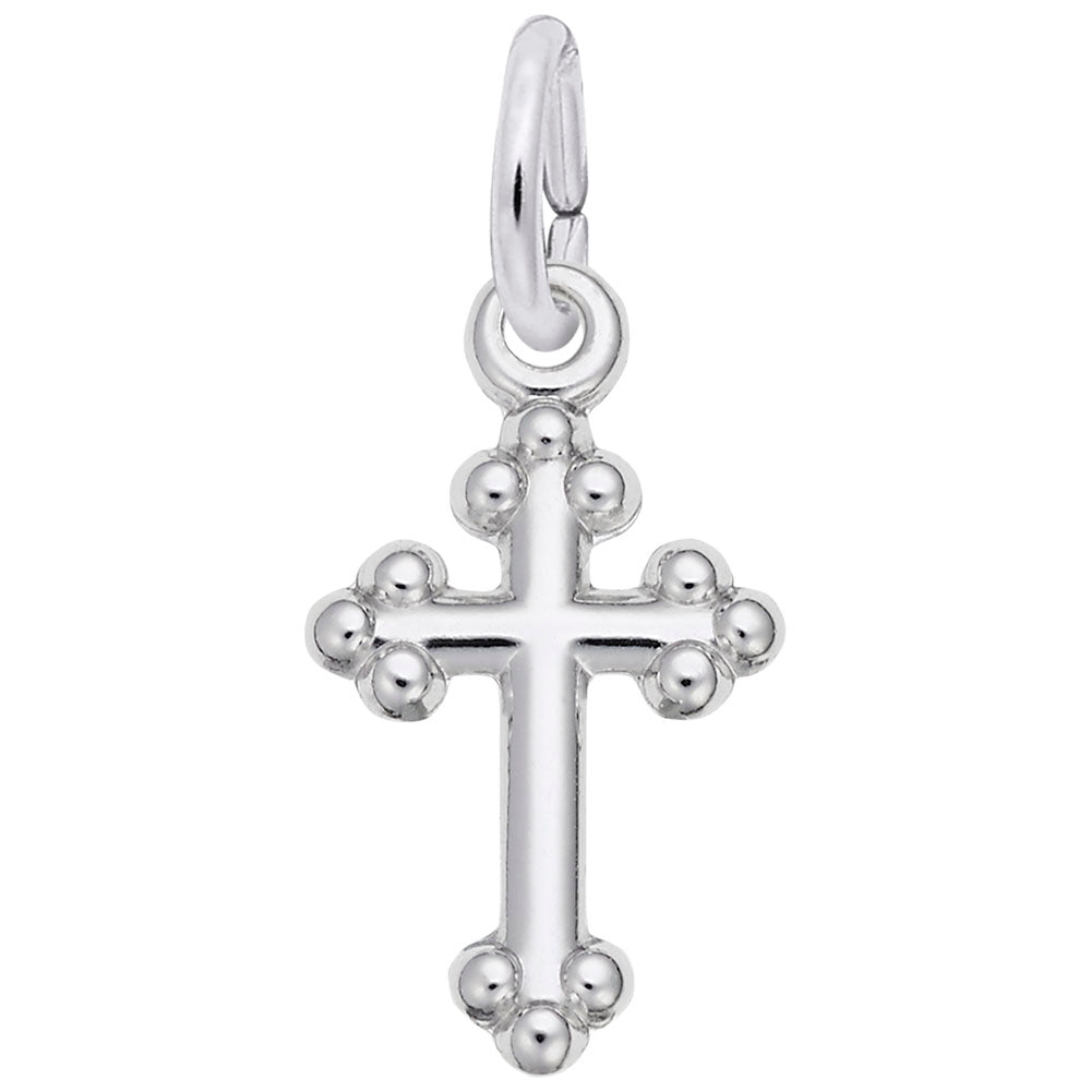 STERLING CROSS ACCENT CHARM