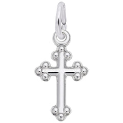 STERLING CROSS ACCENT CHARM