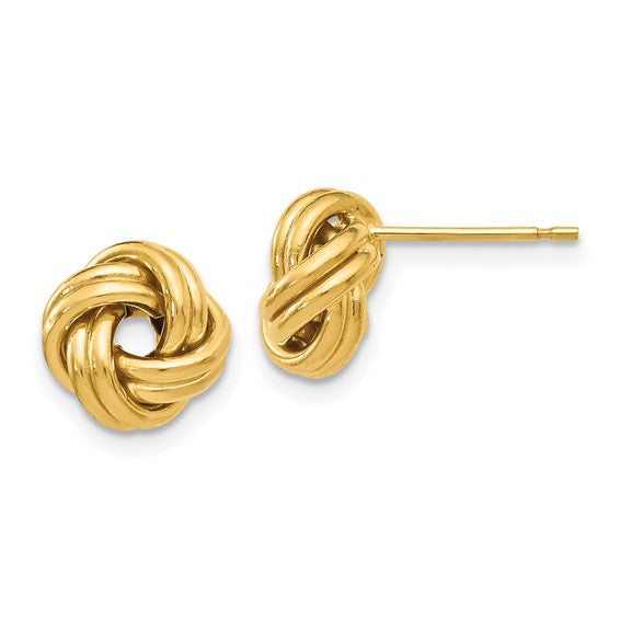 10K Yellow Gold Love Knot Post Post Earrings