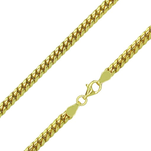 Stellari Sterling 18K Yellow Gold Plated 4MM Miami Cuban Chain 22"