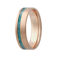 Men's 14K Yellow Gold Turquoise Inlay Ring - Size 10