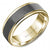 14K Yellow Gold Tantalum Inlay Ring 7.5MM Width Size 10