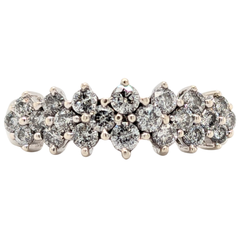 Estate: 10K White Gold 1/2CTW Multi- Row Diamond Ring