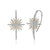 14K Yellow Gold and 925 Sterling Silver Bujukan White Sapphire Starburst Drop Earrings.