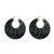 Estate 14kt Carved Black Agate Earrings