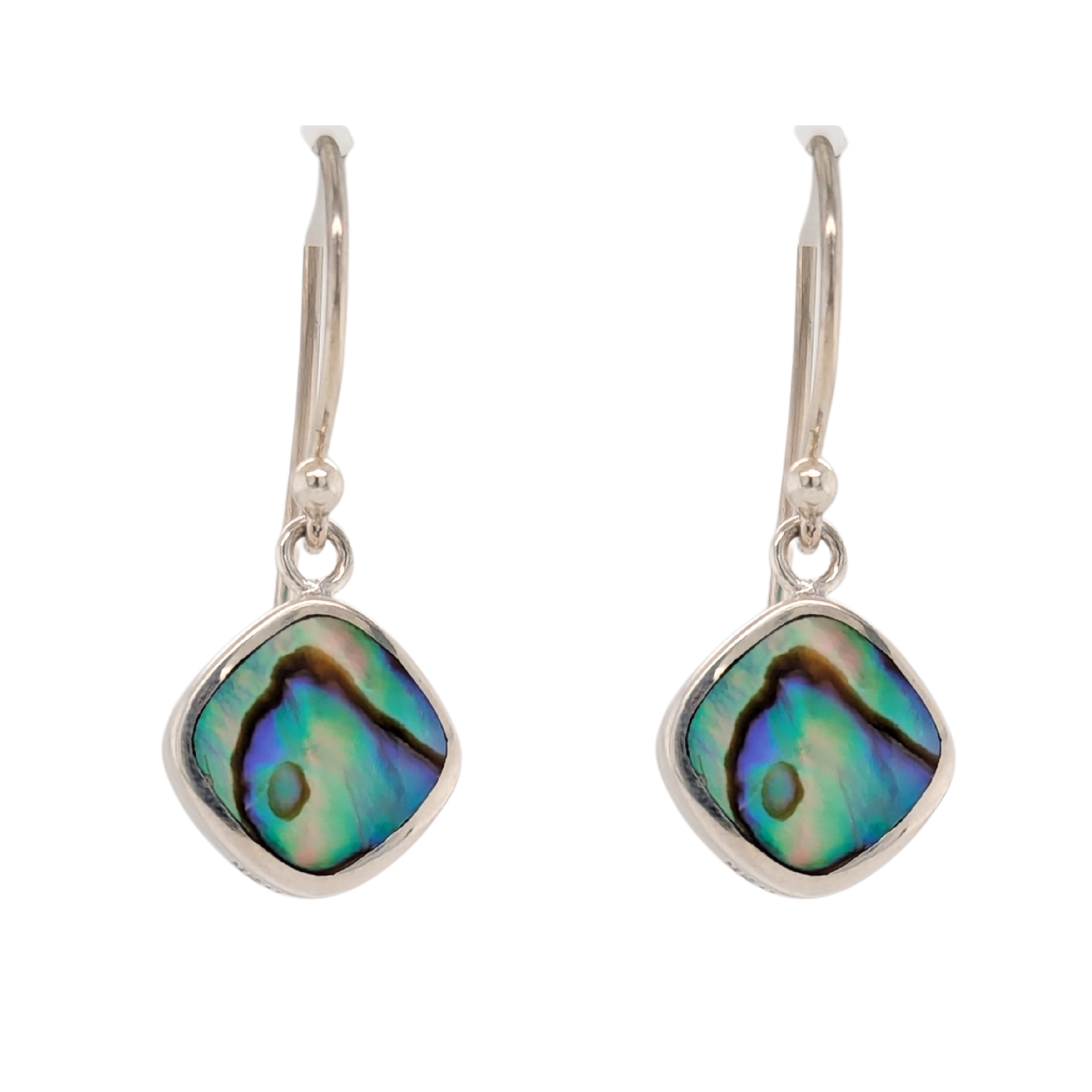 Sterling Silver Abalone Double Sided Dangle Earrings