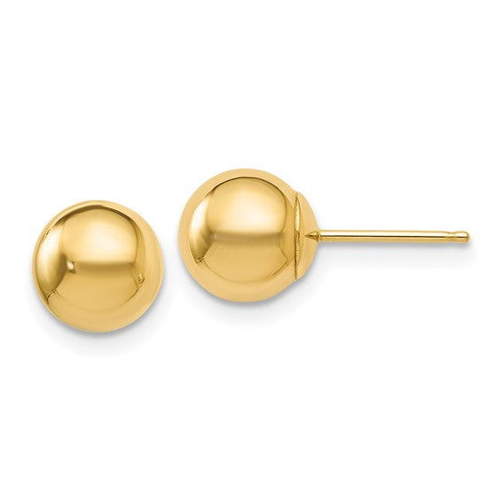 LESLIES 14K YG 7MM BALL POST E