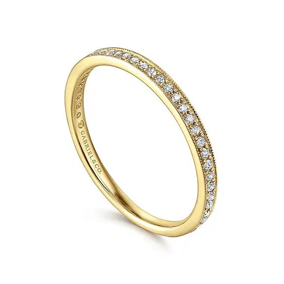 14K Yellow Gold Milgrain .17CTW Diamond Band S2074168