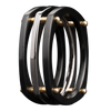 Men's Square Zirconium Ring Three Row