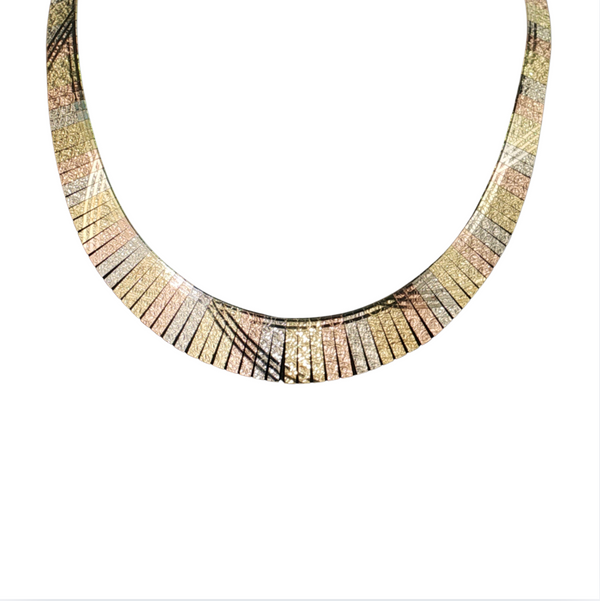 14KY TRI TONED NECKLACE