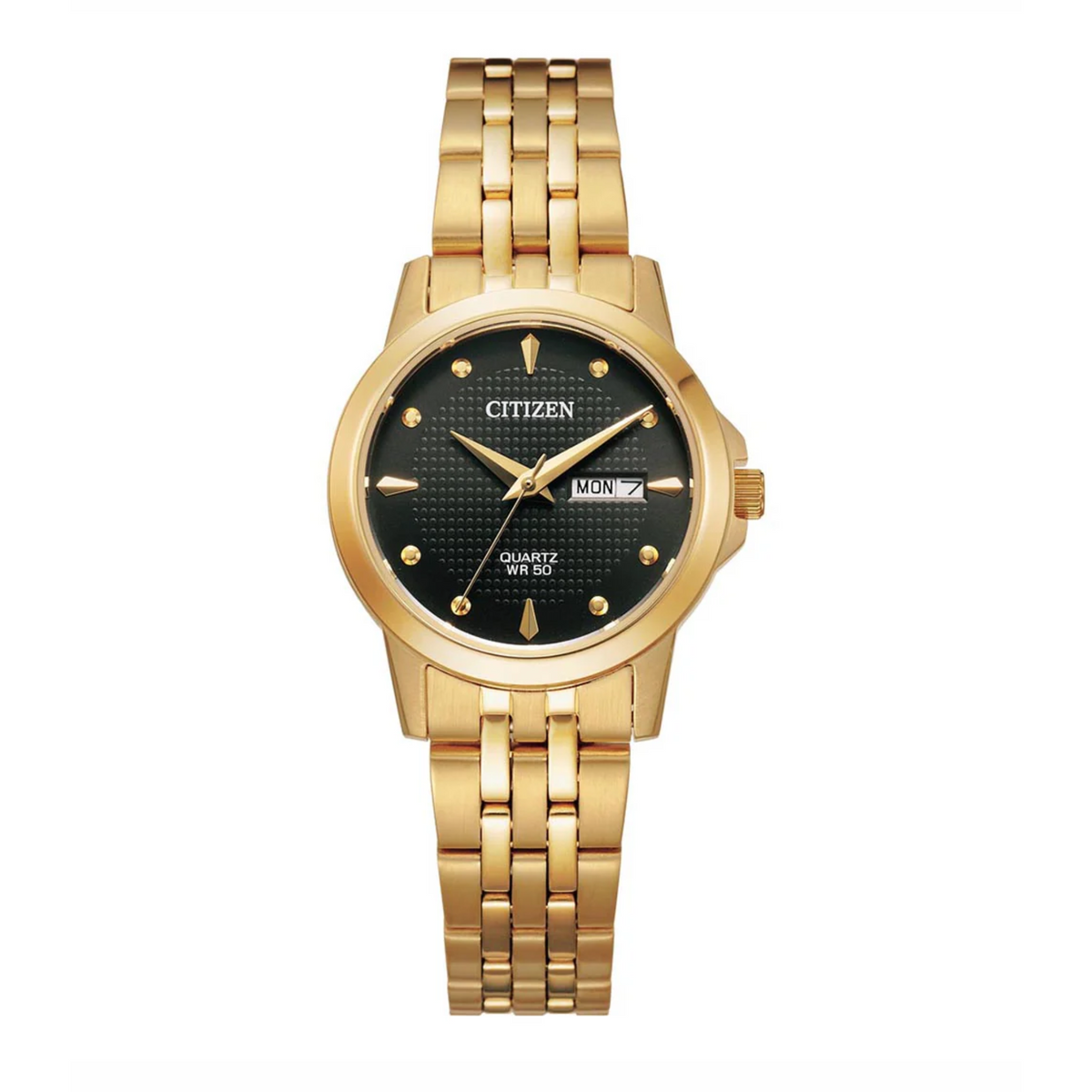 Citizen Quartz Gold Tone Watch with Day/Date EQ0603-59P