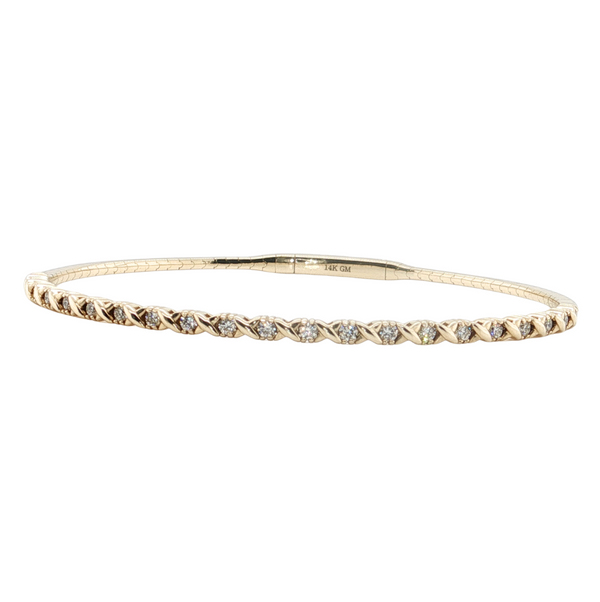 14kt Yellow Gold .53ctw Diamond X Flex Bangle