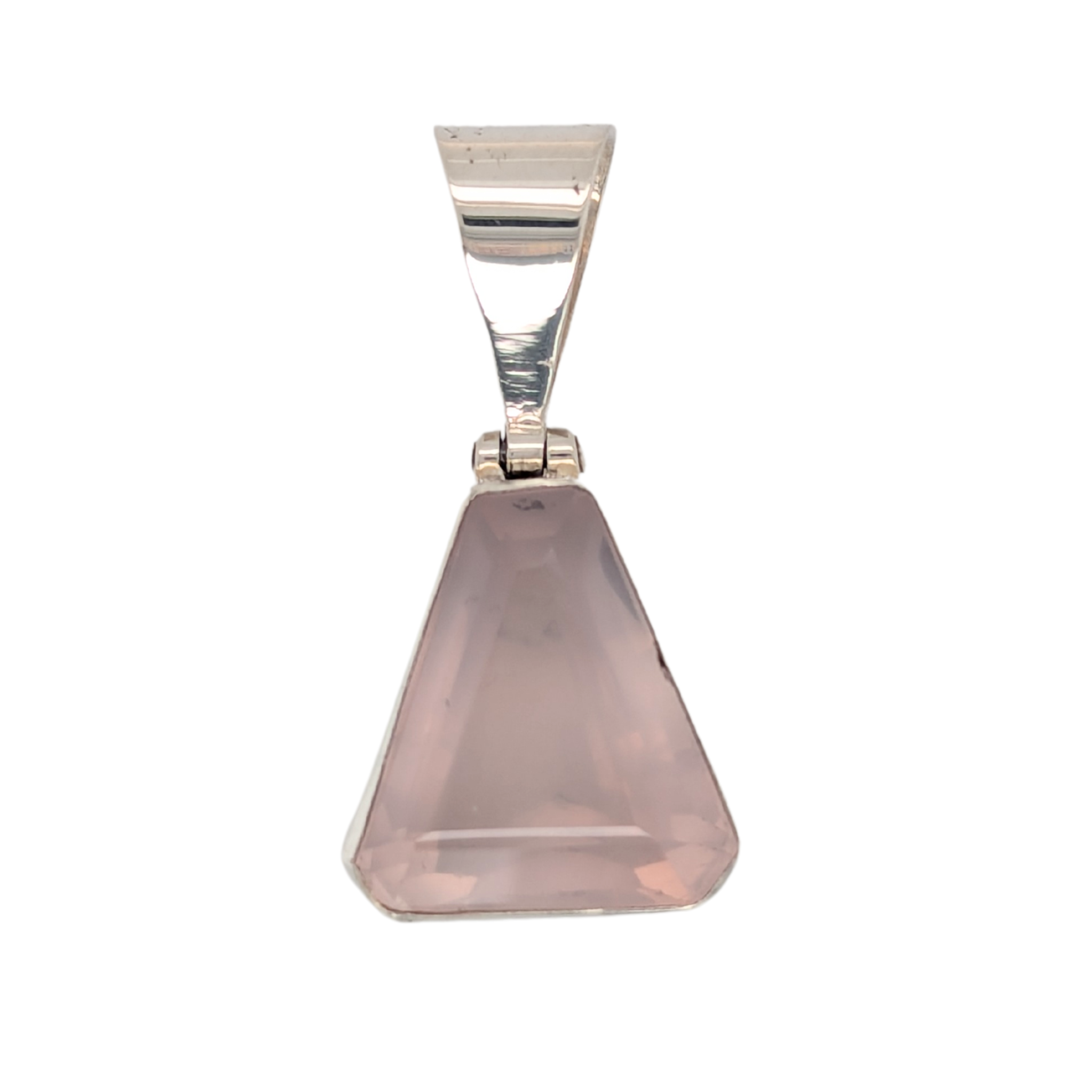 Sterling Silver Rose Quartz Triangle Pendant
