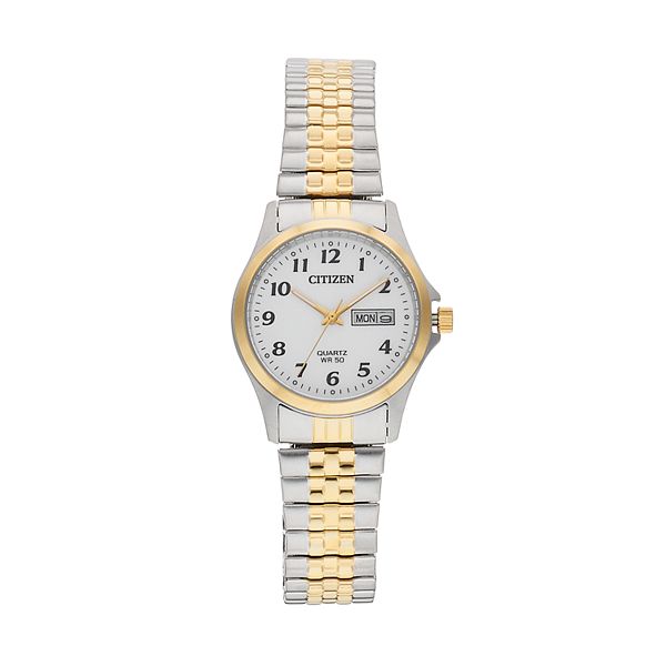 Citizen Quartz Ladies Expansion Watch Two Tone Watch with Large Numbers