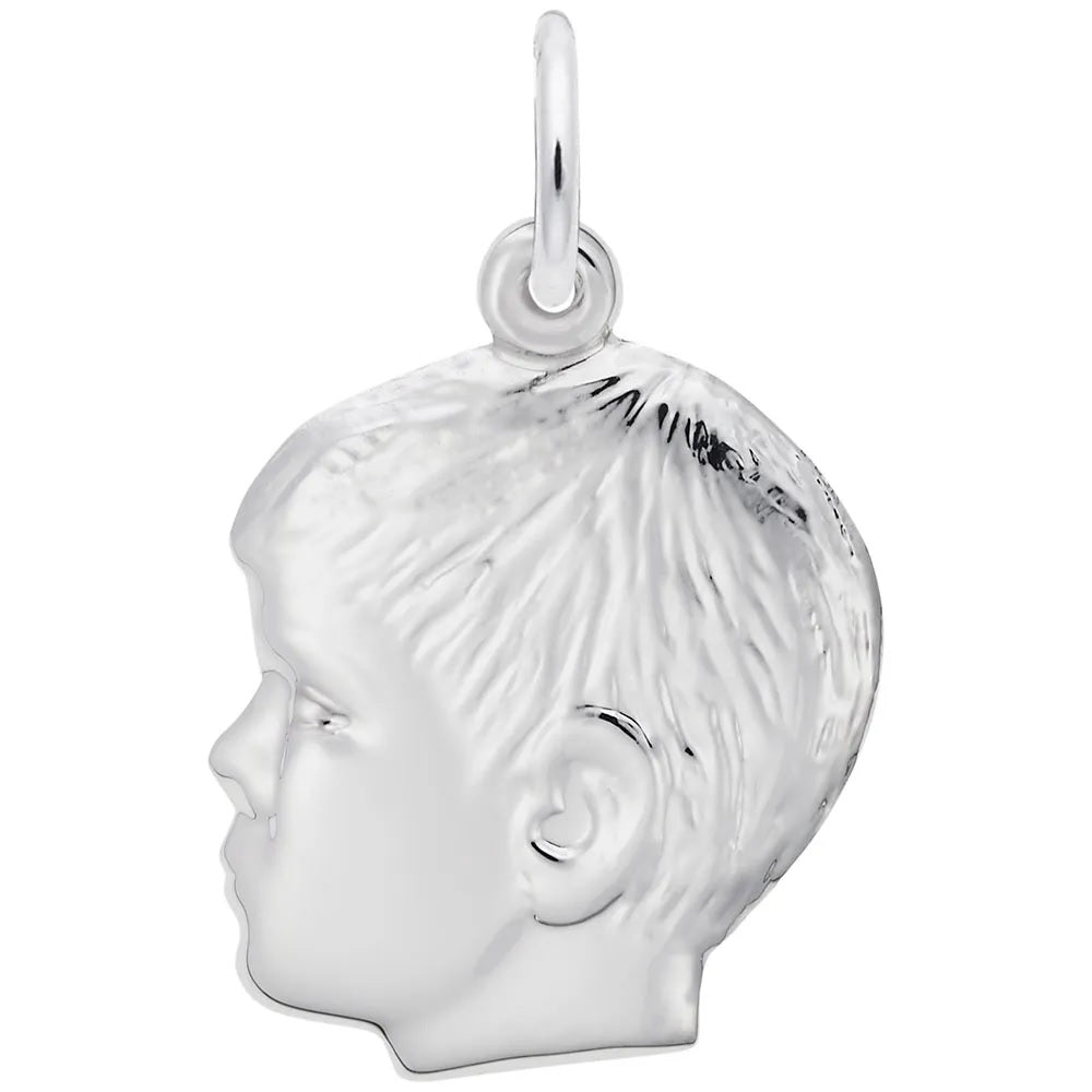 Serling Silver Boys Head Charm