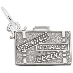 Sterling Silver Suitcase Charm