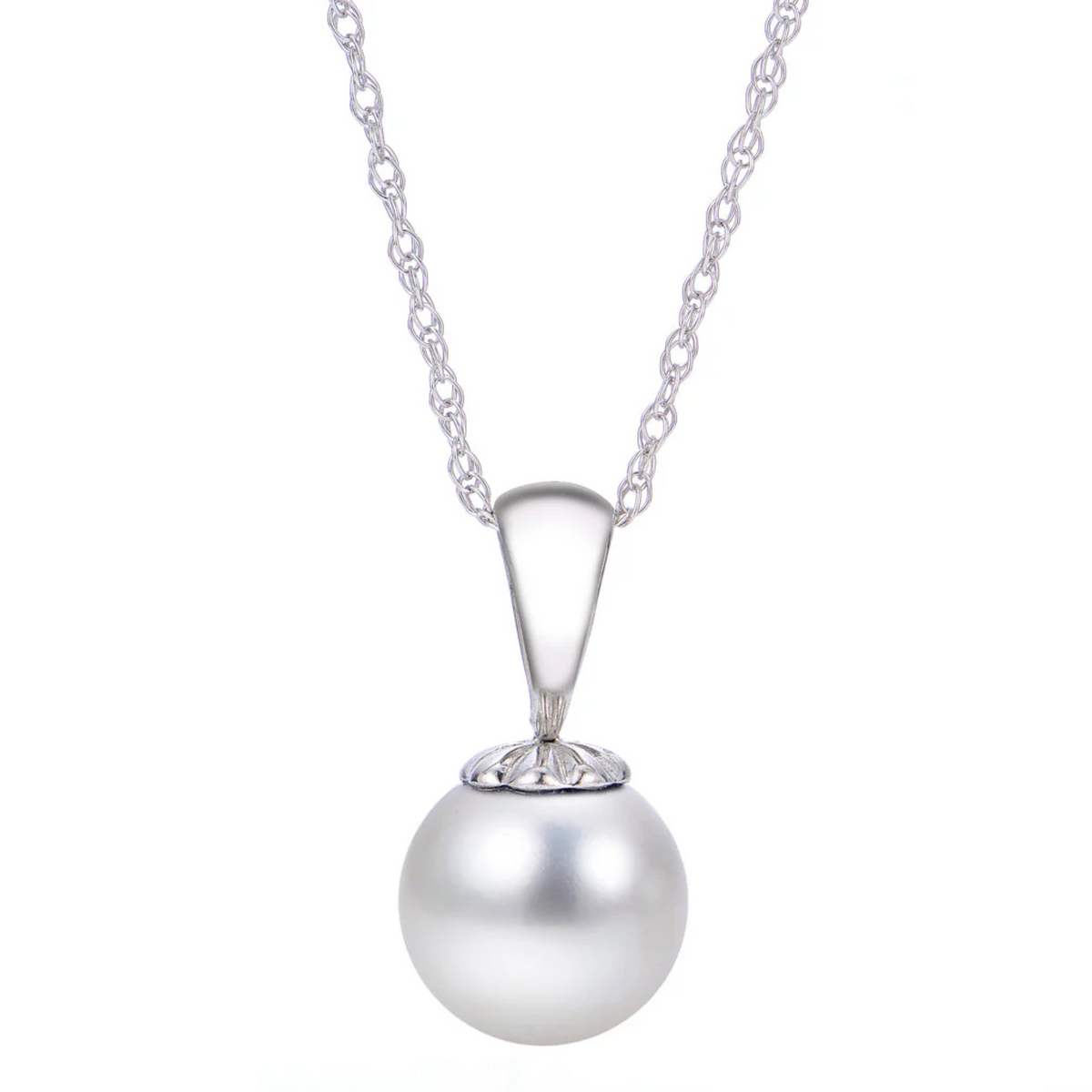 14K Gold Freshwater Pearl Pendant with Chain 18"