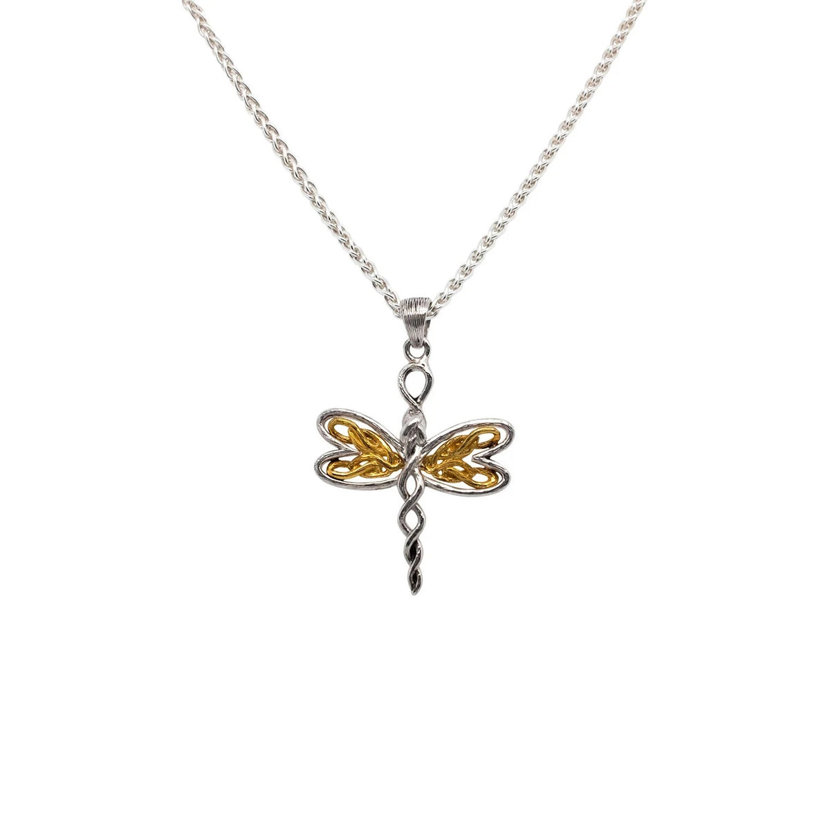 Sterling Silver & 10K Dragonfly Necklace