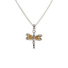 Sterling Silver & 10K Dragonfly Necklace