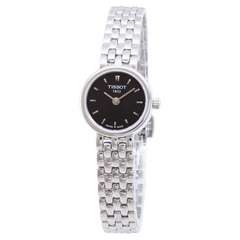 Tissot Ladies Lovely Stainless Petite Watch with Black Dial