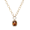 14K Yellow Gold Citrine Neclace with Diamonds