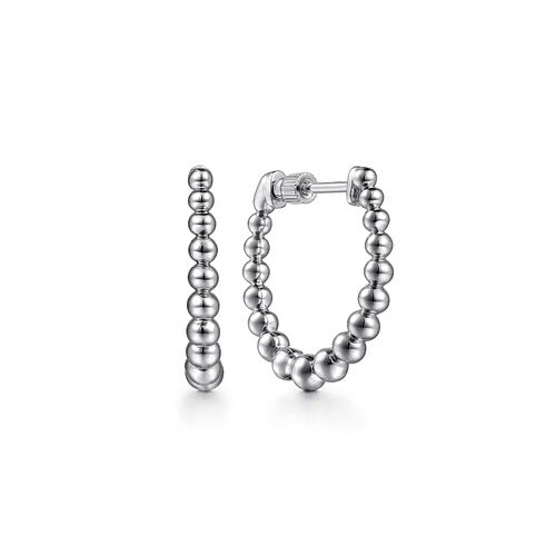Sterling Silver Bujukan Graduated 20mm Classic Hoop Earrings