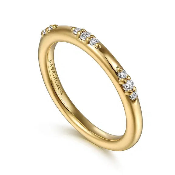 14K Yellow Gold .12CTW Three Diamond Station Band S2124748