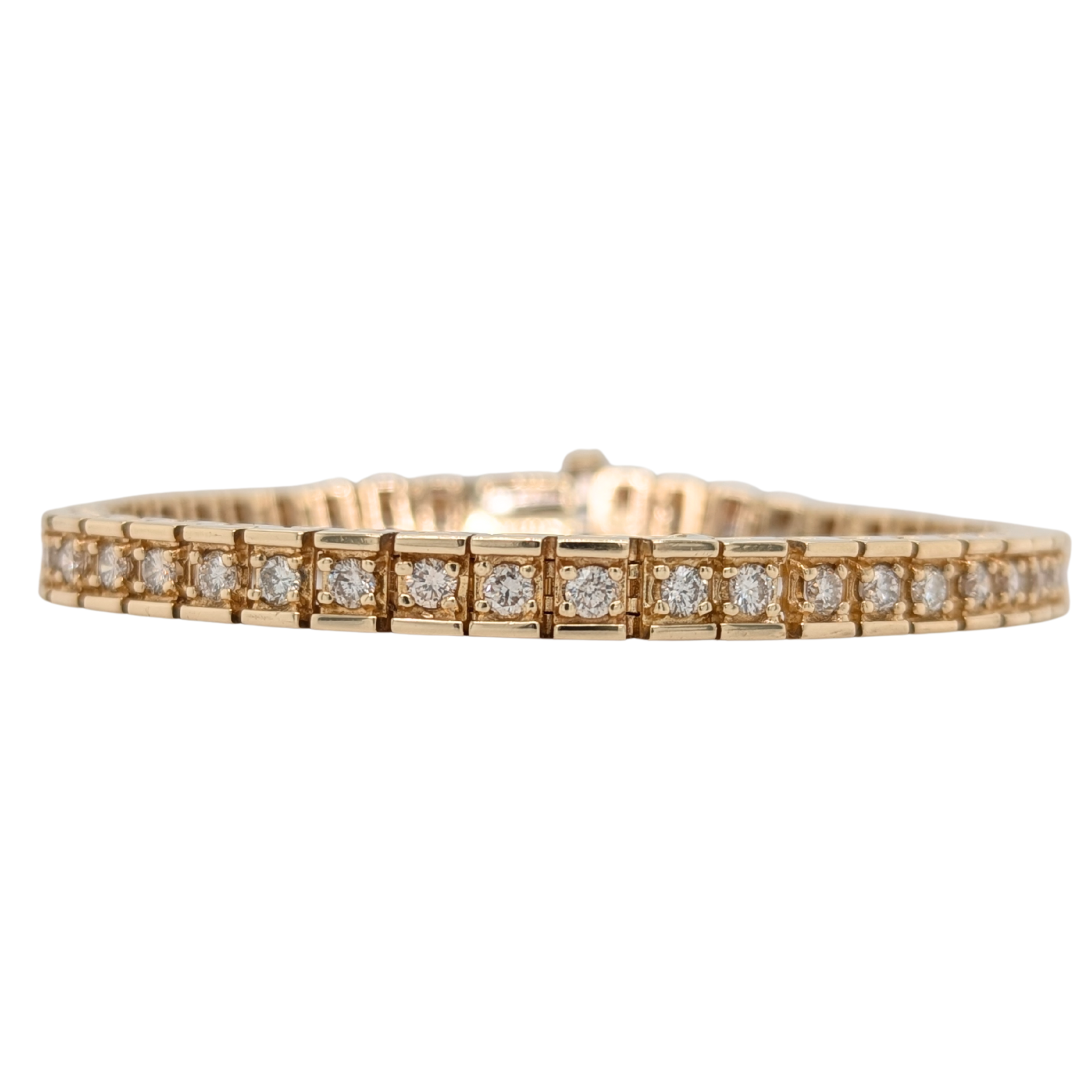 Estate: 14K Yellow Gold 3.5CTW Diamond Tennis Bracelet