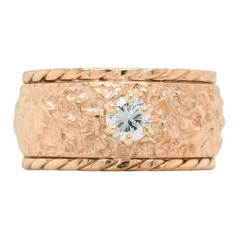 Estate: 14K Ladies Nugget Engagement Ring with Transitional Cut Diamond