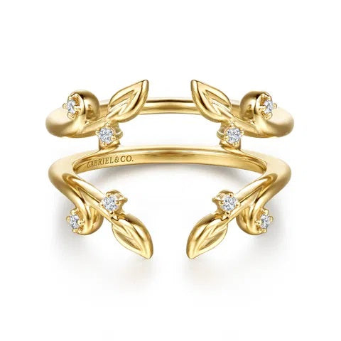 Floral Design Ring Enhancer with Diamonds