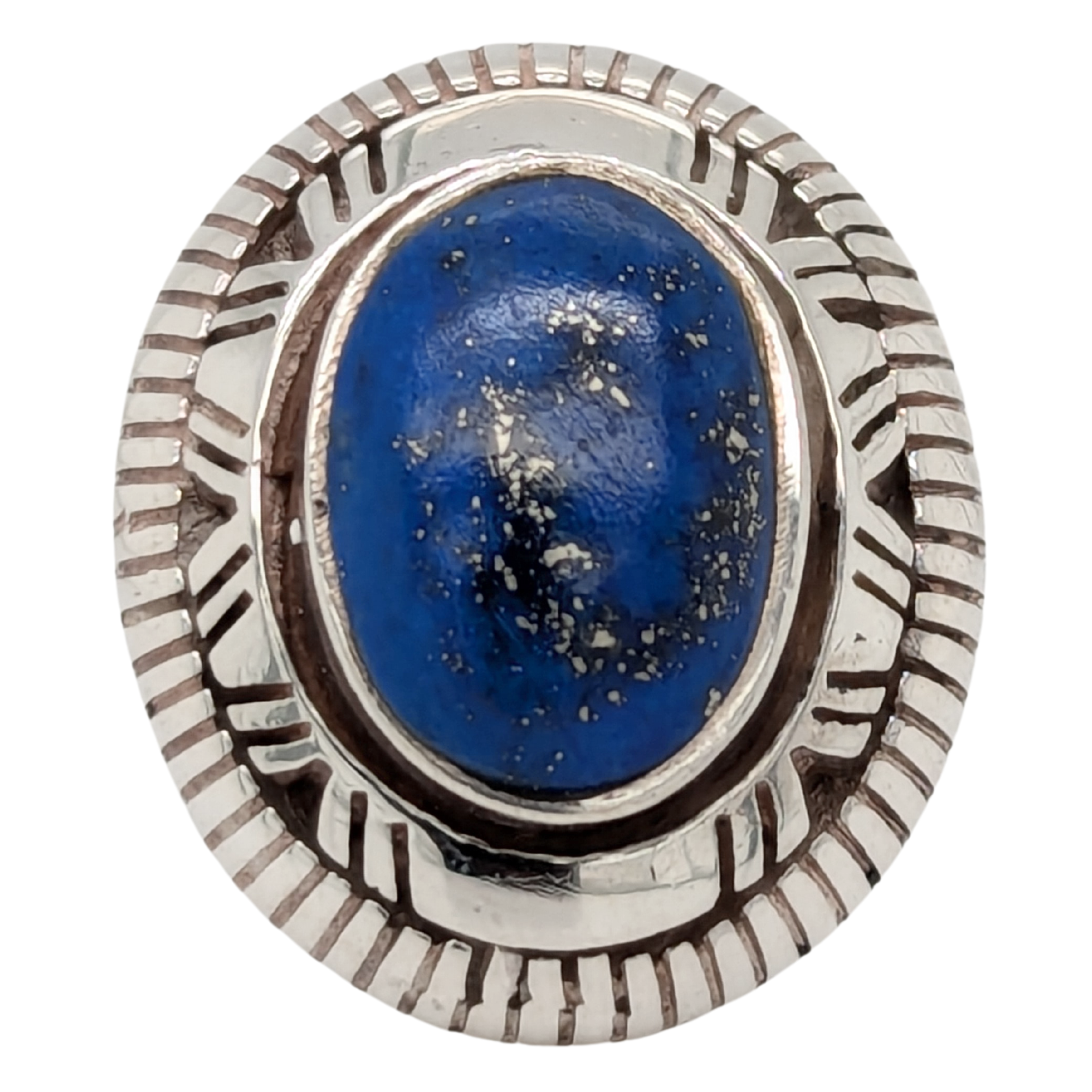 Estate: Sterling Silver Oval Lapis Lazuli Ring