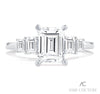 14K White Gold Five Stone Emerald Cut Diamond Semi-Mount Engagement Ring
