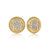 14K Gold Mother of Pearl with Diamond Accent Stud Earrings