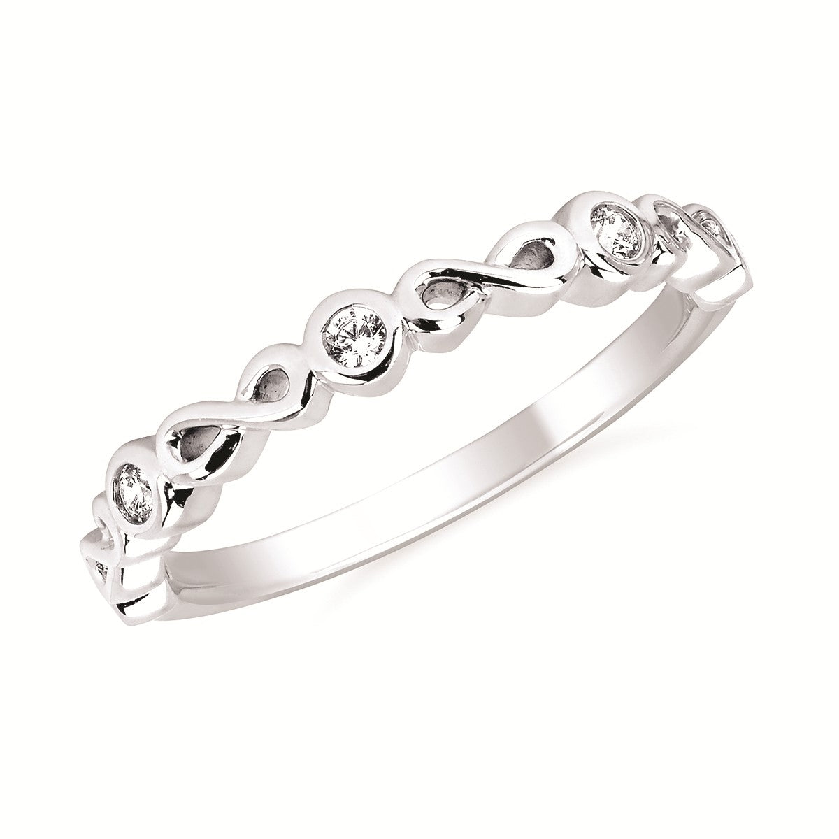 14K White Gold Infinity Love Stackable Ring