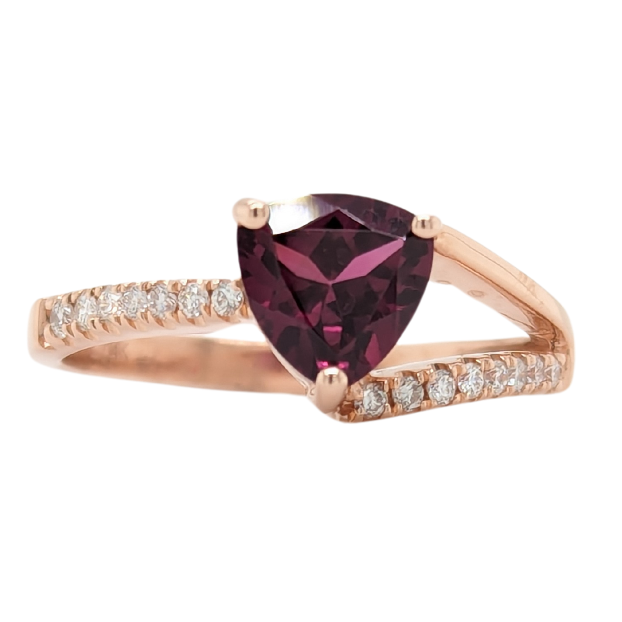 14K Rose Gold Trillian Rhodolite Garnet Ring