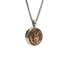 Sterling Silver & Bronze Cernunnos Reversible Coin God of the Wild Necklace