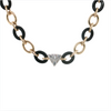 14kt Yellow Gold 6ctw Onyx .17ctw Diamond Necklace 18in