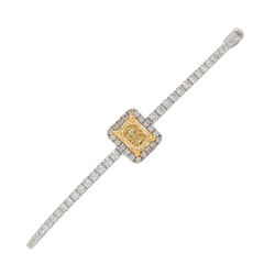 14KT Gold Radiant Yellow Diamond Bangle Bracelet