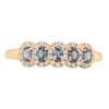 18K Yellow Gold 5 Alexandrite & Diamond Ring.