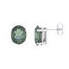 S/S OVAL GREEN STONE STUDS S