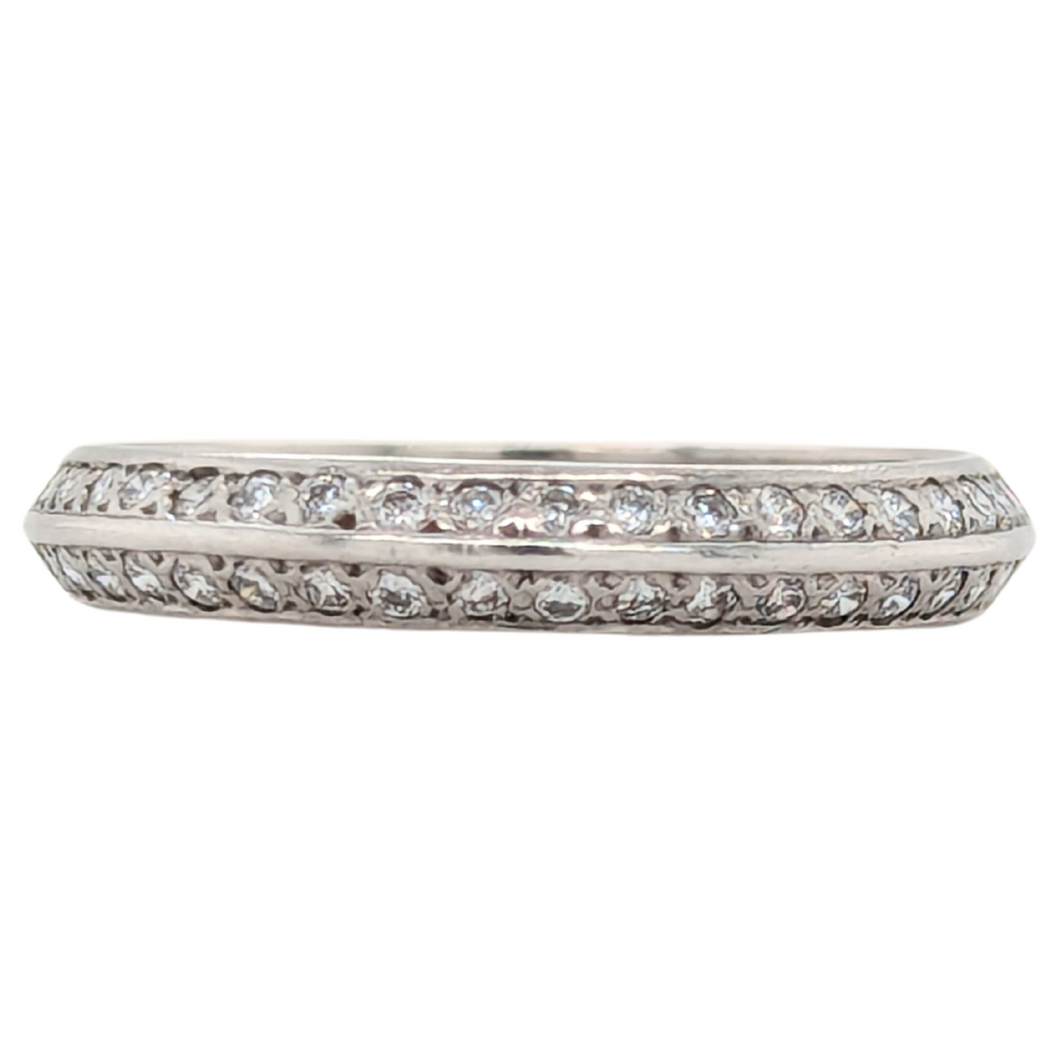 Estate: Platinum .40CTW Diamond Two Row Ladies Ring