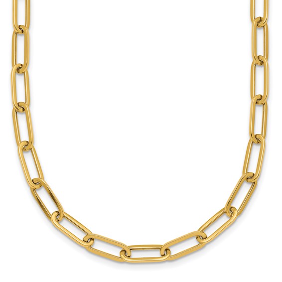 Estate 14kt 18" 4MM Hollow Paperclip Chain