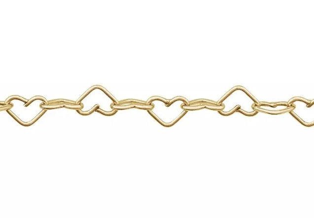 14K YG HEART CHAIN BRACELET 7"