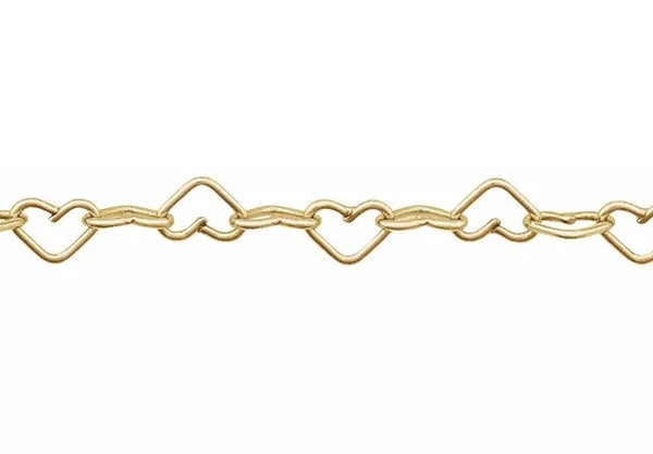14K YG HEART CHAIN BRACELET 7"