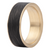 Men's 14K Yellow Gold and Forged Carbon Fiber Ring- Size 10