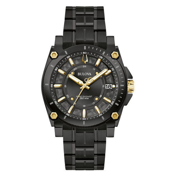 Bulova Black & Goldtone Icon Watch 98B408
