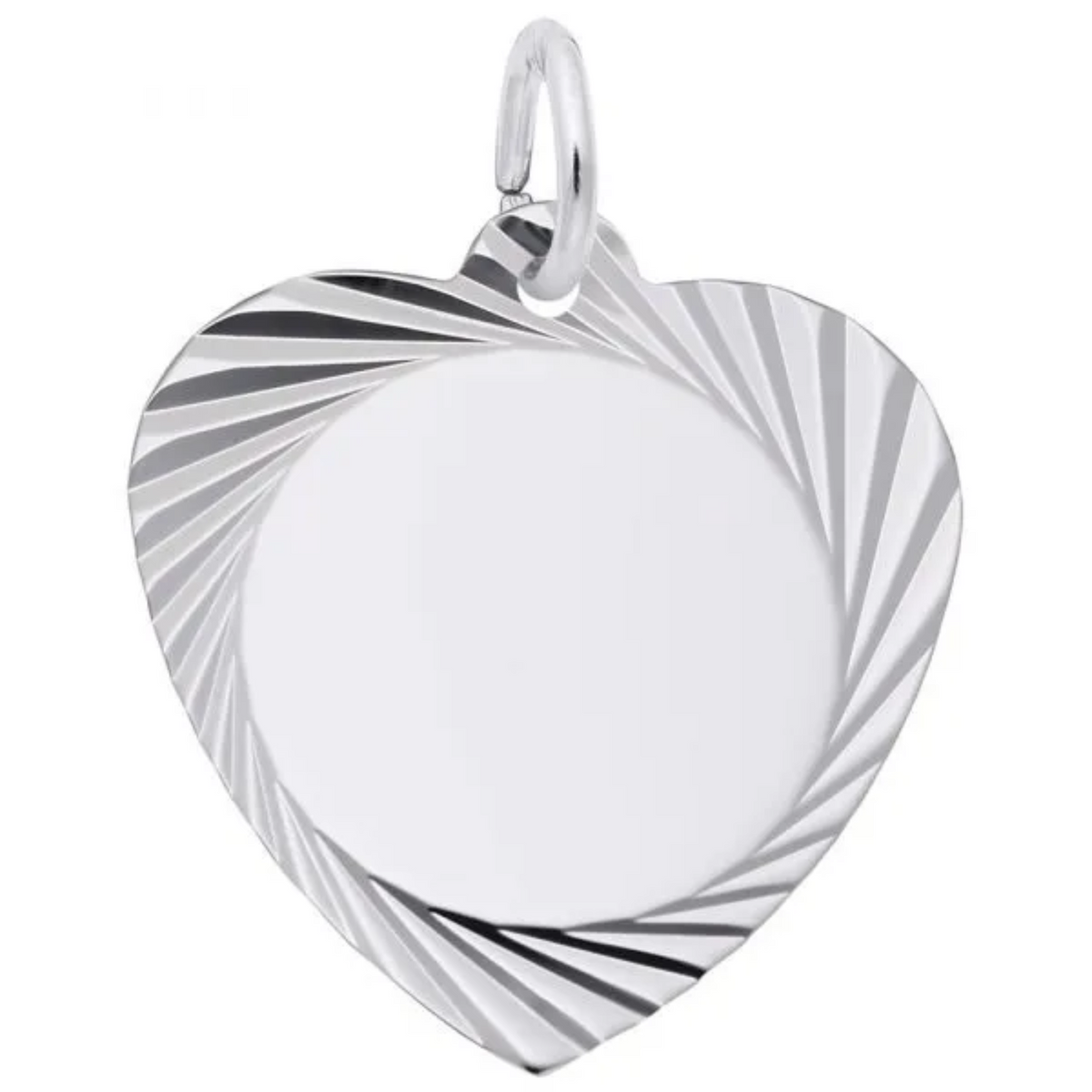 Sterling Silver Disc Heart Charm