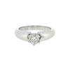 Estate 14kt White Gold .47ct RBC TLB I1 Diamond Cathedral Solitaire Ring