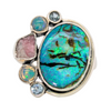 Sterling Silver Vivid Opal Multi-Gemstone Ring